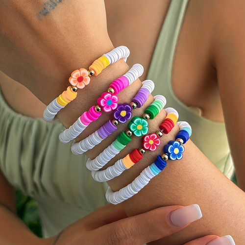 Pulseras Elásticas Y2k Boho Flower Para Mujer, Joyas Para Fi