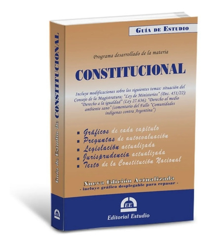Guía De Estudio Constitucional -última Edición- Ed. Estudio