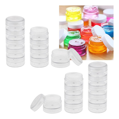 4x Caja De Cristal For Joyería Pequeña Pastilla Tapón De
