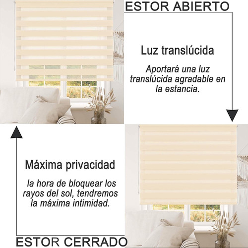 Imagen 4 de 7 de Cortinas Roller Día Y Noche Lumiere 0.80x2.00mt.