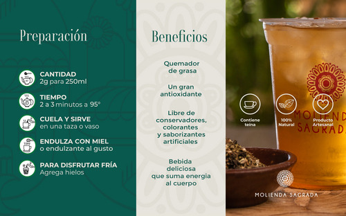 Té Verde Menta 200gr Molienda Sagrada