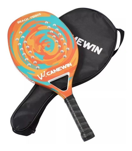 Modelos de raquetas de tenis de playa Camewin Color Carbon con funda naranja
