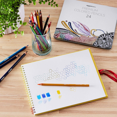 Amazon Basics Premium Colored Pencils, Soft Core, 72 Coun...