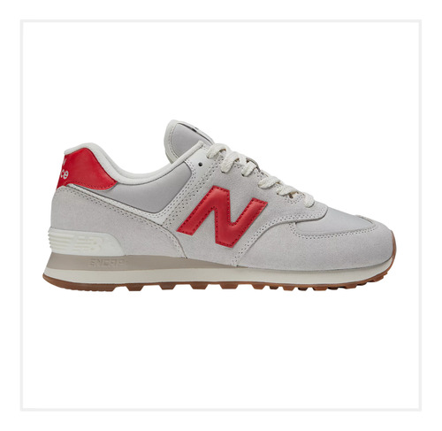 Zapato De Hombre New Balance Lifestyle 574 Gris/rojo