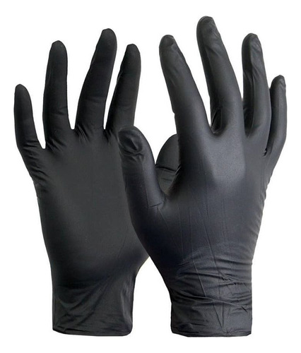 Guantes De Nitrilo Blanco Reforzado Con Anmat Caja X 100u Color Negro Talle Xs