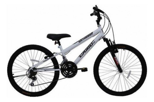 Bicicleta Aro 24 Cairu Extreme 18v Suspensão- Branco / Preto