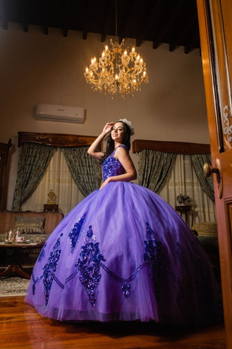 Imagen 10 de 10 de Vestido Quinceañera Glitter Aplicaciones Quince Años Xv