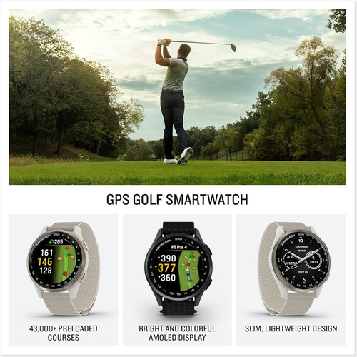 Garmin Approach S50 (slate/black) Golf Gps Smartwatch Bundle