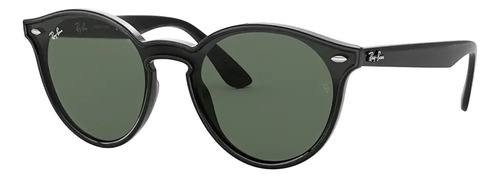 Anteojos de sol Ray-Ban Blaze Standard con marco de nailon color gloss black, lente green de poliamida clásica, varilla gloss black de nailon - RB4380N