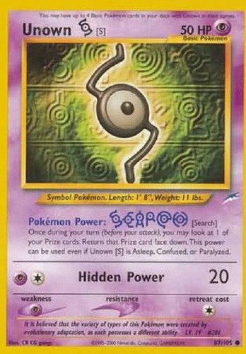 Unown S 87/105 Comun Pokemon Tcg