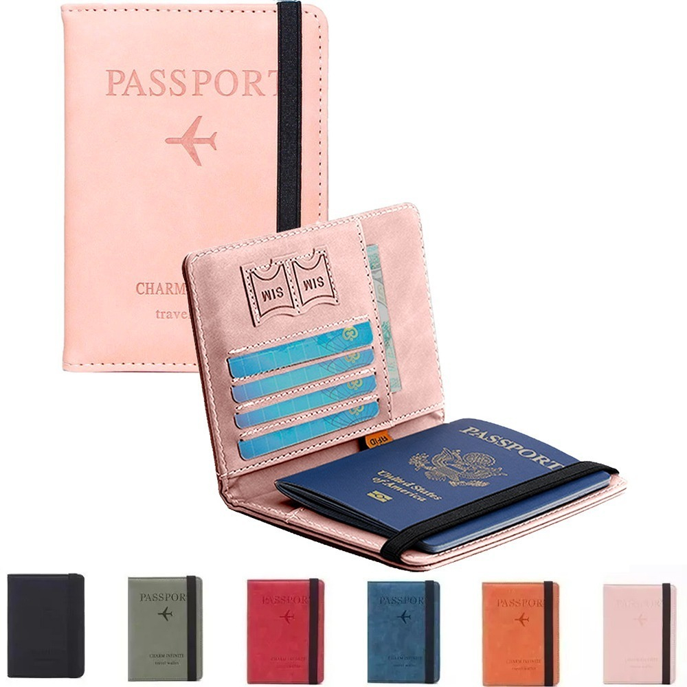 Porta Pasaporte Documentos Funda Protectora Viaje Con Rfid Color Rosa