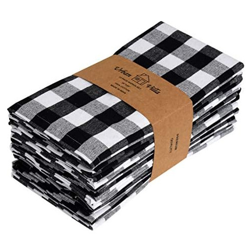 Dinner Napkins Buffalo Checks Cloth Napkins Set Of 12 B...