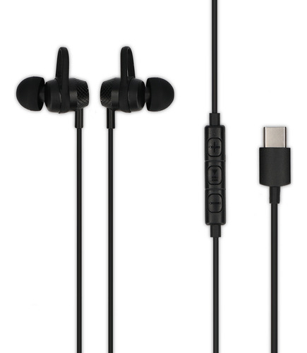 Audífonos Alámbricos In Ear Tipo C Radioshack Color Negro
