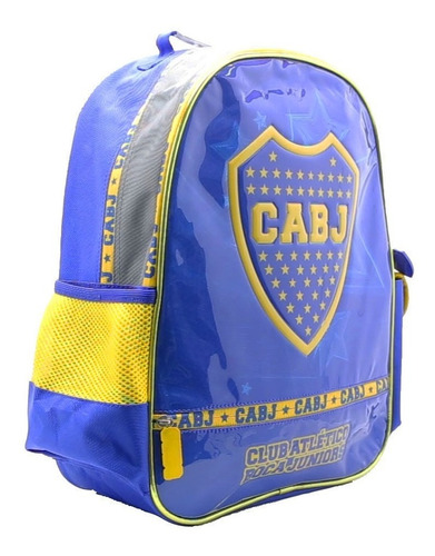 Mochila Espalda Boca Juniors Vamos Cabj Futbol 16 PuLG Color Azul Diseño de la tela Poliéster