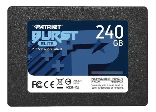 Disco Solido Ssd Patriot Burst Elite Gaming 240gb Sata 3 2,5 Color Gris
