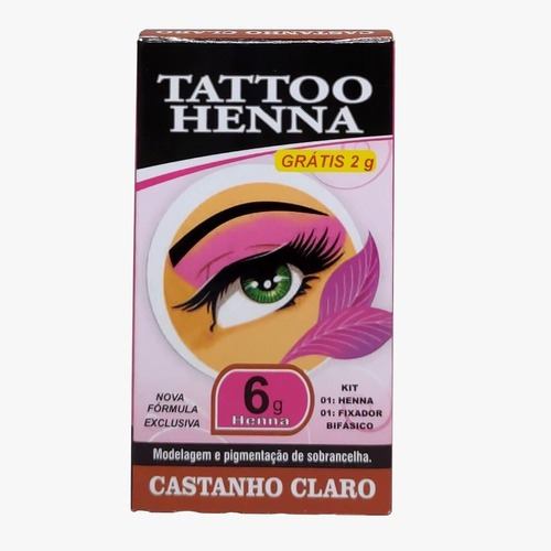 Tattoo Henna Para Sobrancelhas Castanho Claro 6g 