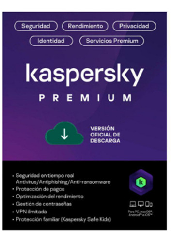 Kaspersky Total Security Premium 5 Dispositivos 2 Años.