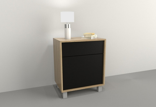 Imagen 3 de 4 de Mesa De Luz 1 Puerta, 1 Cajon. Sistema Push. Cod. 6426