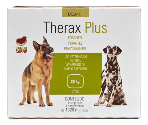 Therax Plus 1320mg Vermífugo C/ 4 Comprimidos