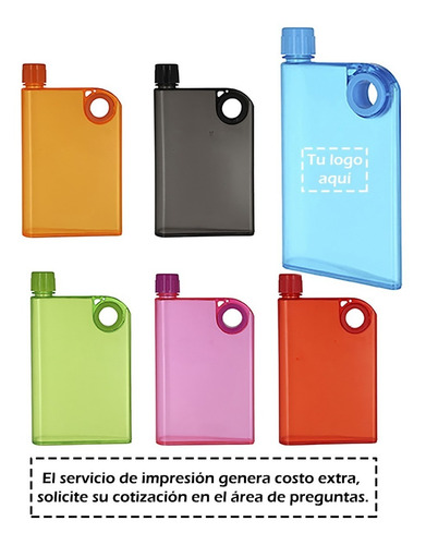 Imagen 4 de 9 de Botella Garrafa De Color Con Tapa De Rosca 380ml