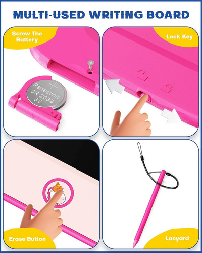 Tableta De Escritura Lcd Bravokids Girl Toys, 8.5 Pulgadas,