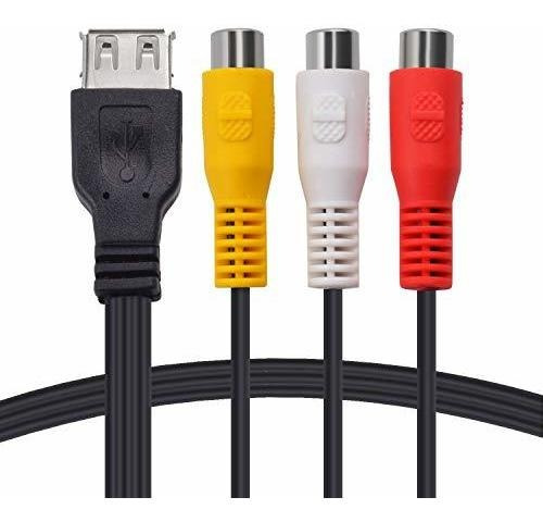 Cables Rca - Usb To 3 Rca Cable,30cm Usb Female To 3 Rca Fem