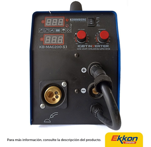 Imagen 4 de 10 de Soldadora Mig Flux 160 A Kommberg 3 En 1 Tig Mma Gas/no Gas
