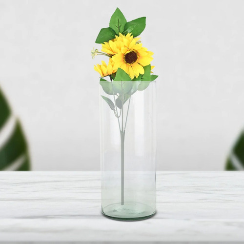Imagen 8 de 8 de 6 Florero Vidrio Cilíndrico Decorativo Elegante 35 Cm