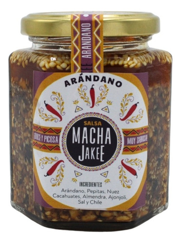 Salsa Macha Jakee, Chile De Árbol, Semillas, Sin Gluten250ml