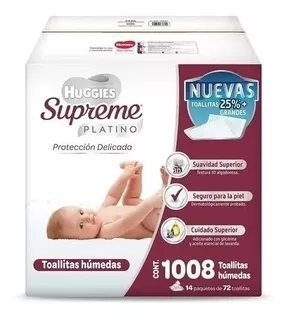 Huggies Supreme Toallitas Húmedas Bebé Agua Micelar 12 Pqts