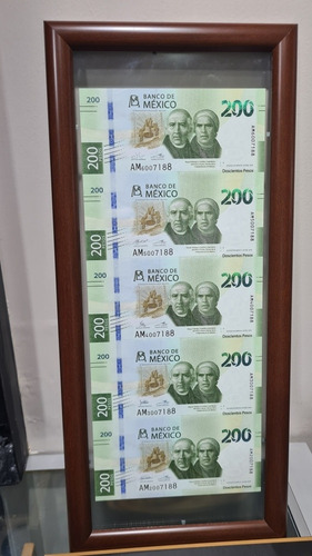 Cuadro De Billetes De 200 Pesos Mexicanos