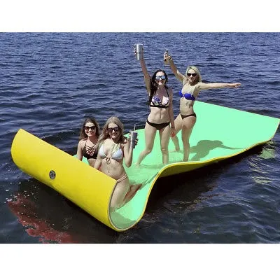 3-capa Agua Mat Flotante Isla Cojín Agua Deportes Recreación