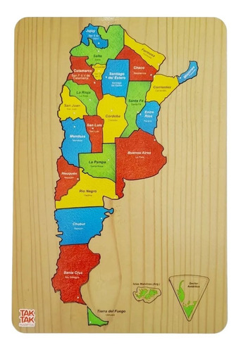 Rompecabezas Mapa Argentina Madera Provincias Y Capitales