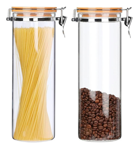 Recipiente Organizador Cristal Hermetico Bambu 1900ml 1 Pz