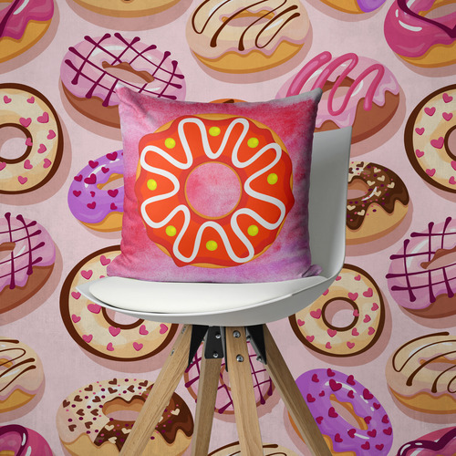 Souvenir 5 Almohadas Estampa Donas 25x25cm
