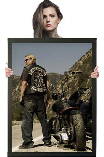 Quadro Jax Teller Sons Of Anarchy  Poster Moldurado 84x60cm 