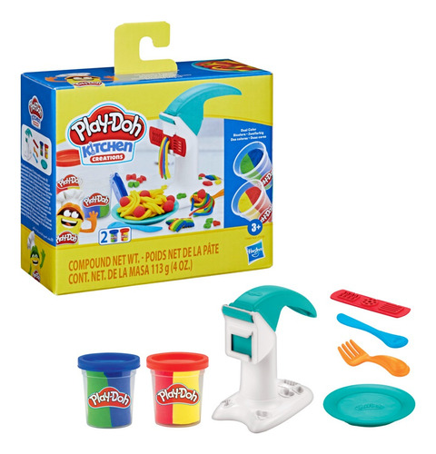 Massinha Play Doh Macarrão Mágico - Hasbro F3465 Cor AZUL, VERDE, AMARELO E VERMELHO