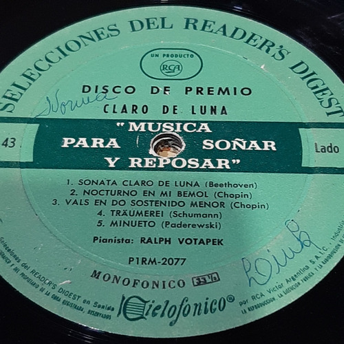 Sin Tapa Disco Ralph Votapek Piano Claro De Luna Cl0