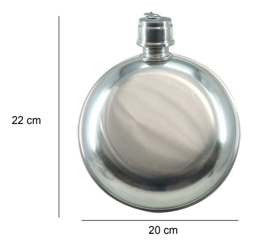 Cantinplora 2 Litros Tipo Eliptica Aluminio Y Funda 24800040 Color Gris