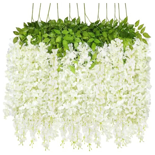 12 Pack De Flores Artificiales Colgantes, Enredaderas L...