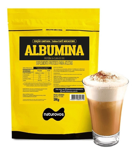 Imagem 1 de 1 de Suplemento em  pó Naturovos  Albumina carboidratos/minerais/proteínas/vitaminas sabor  café mocaccino em sachê de 1kg