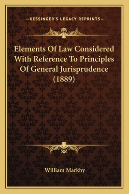 Libro Elements Of Law Considered With Reference To Princi...