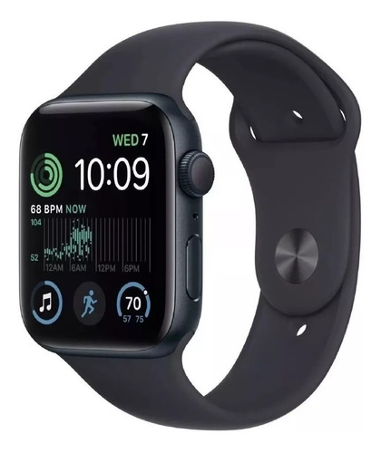 Apple Watch Se 2ª geração 44 mm em malha preta meia-noite M/L preta
