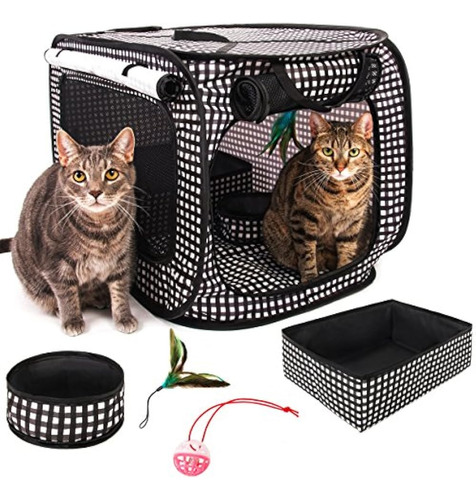 Cheeringpet Cat Travel Cage Portable Pop Up Cajón Para Masco