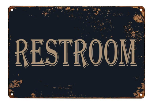 Wostod Restroom Letrero De Metal Vintage Para Puerta De...