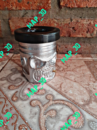 Mate Piston Calavera Con Bala 3d