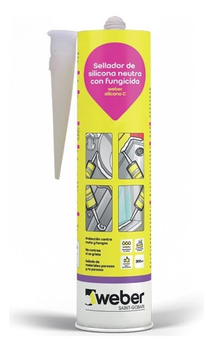 Sellador Silicona C Weber Neutra Funguicida 300ml Niza Steel