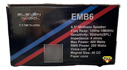 Medio Open Shop Eleven Audio Emb6 400 Watts 200 Rms