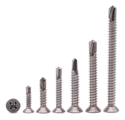 Tornillos Phillips Autoperforantes Acero Inoxidable 100 Piez
