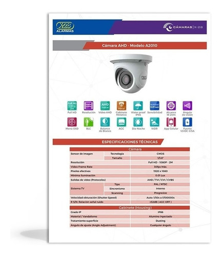 Imagen 3 de 6 de 2 Cámaras X-28 Seguridad Metal 1080p Ip66